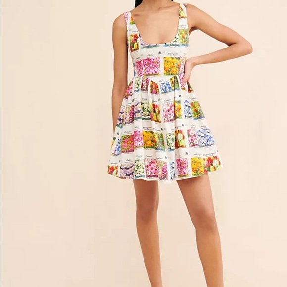 Tyler Mcgillivary Seed Packet dress size large Floral Print Sleeveless Dress - Picture 3 of 6